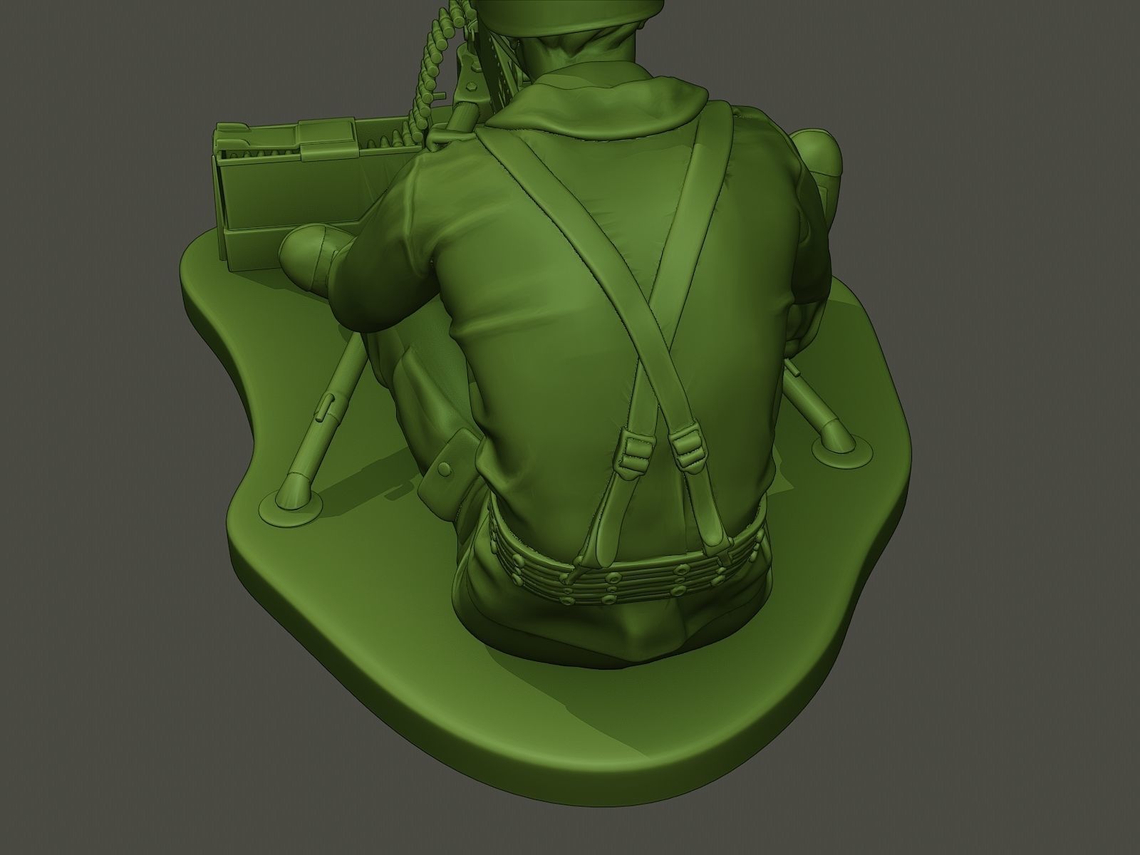 American soldier ww2 firing A7 3D print model_19