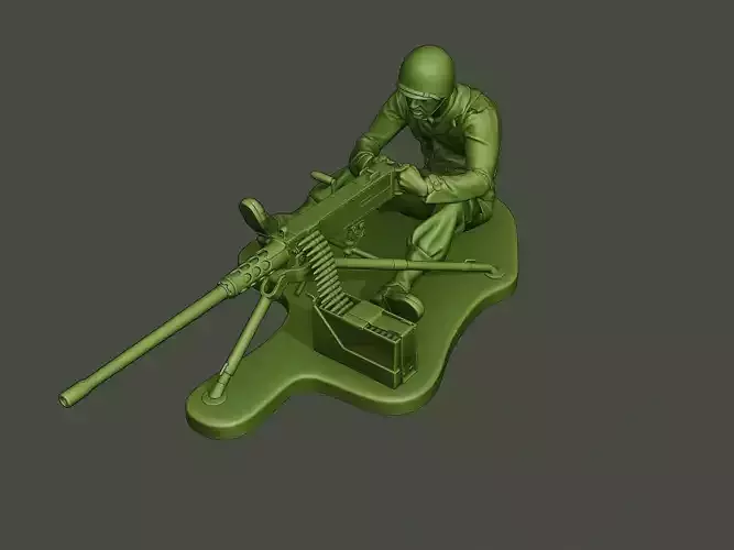 American soldier ww2 firing A7 3D print model American soldier ww2 firing A7 3D print model