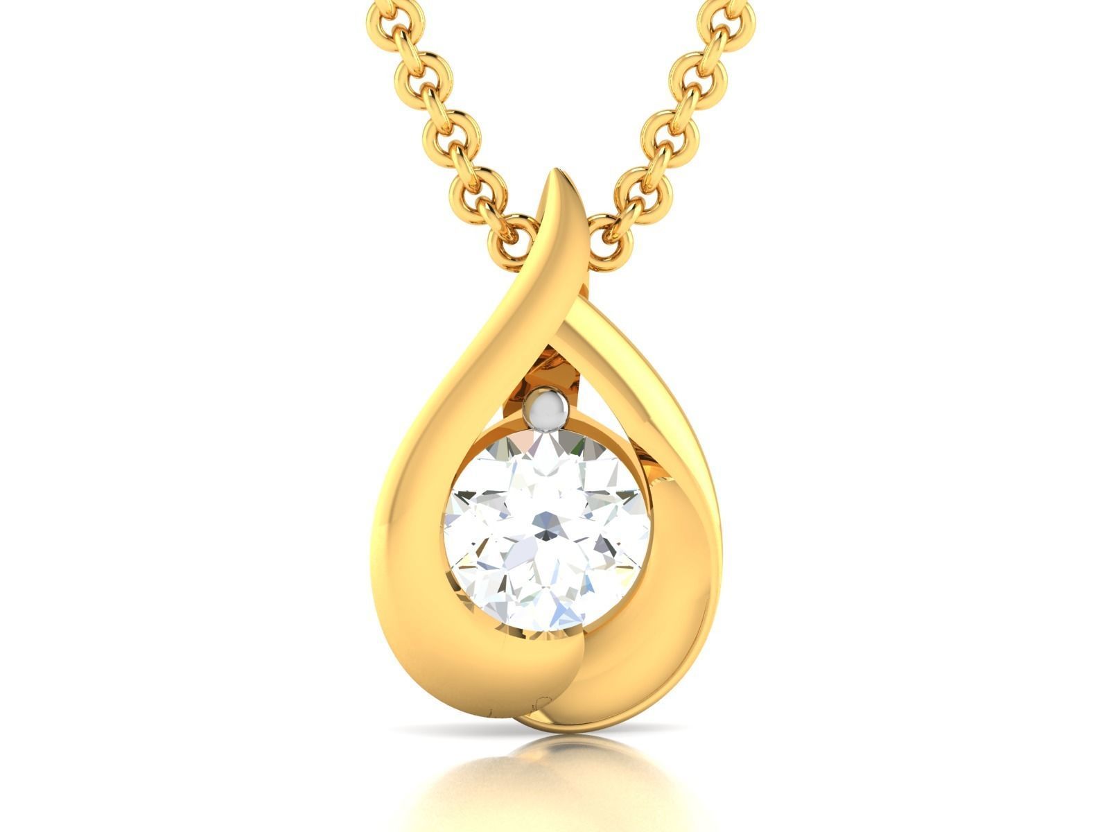 Women solitaire pendant 3dm render detail  3D print model_3