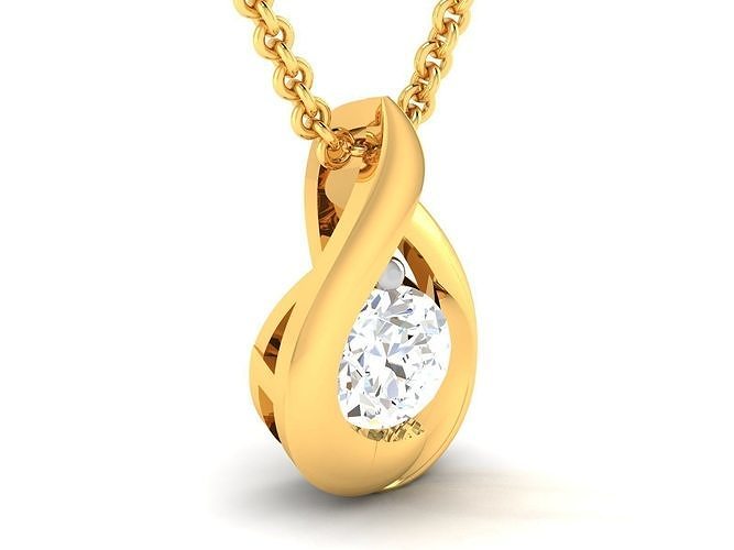Women solitaire pendant 3dm render detail  3D print model