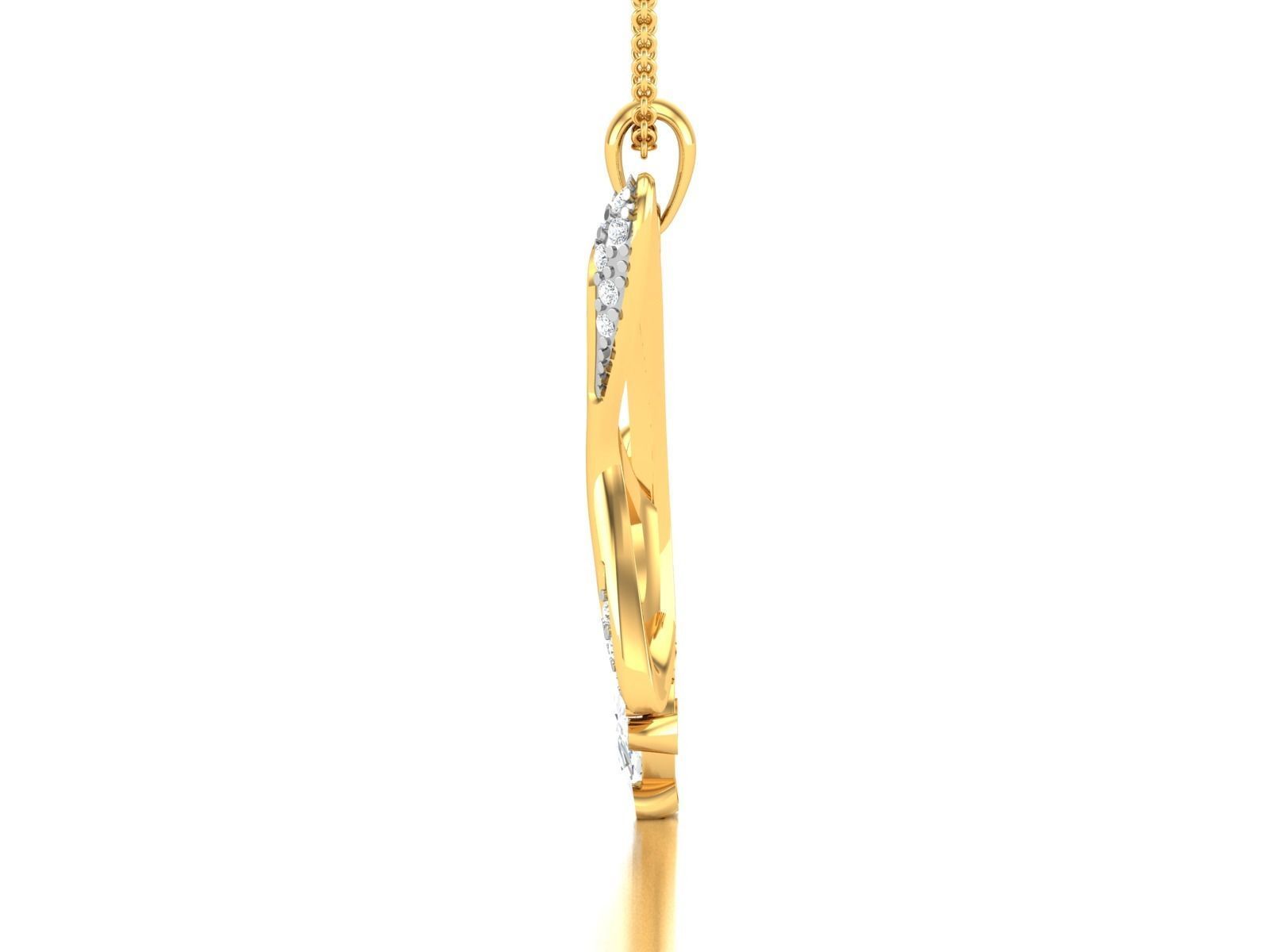Women solitaire pendant 3dm render detail  3D print model_5