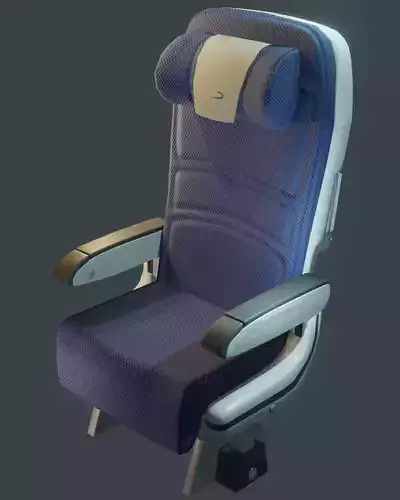 Economy Class Seat  3D WITH TEXTURES