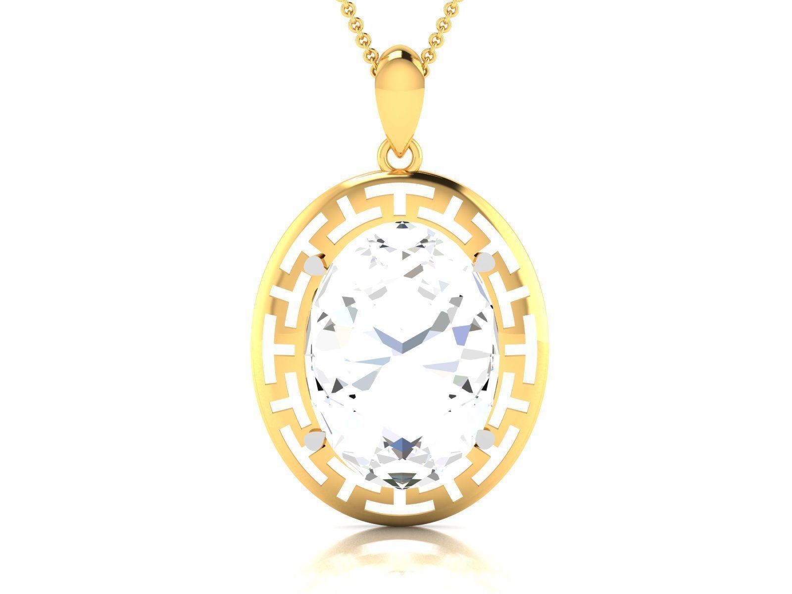 Women solitaire pendant 3dm render detail  3D print model_4