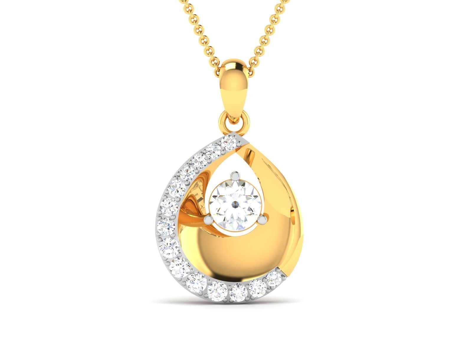 Women solitaire pendant 3dm render detail  3D print model_3