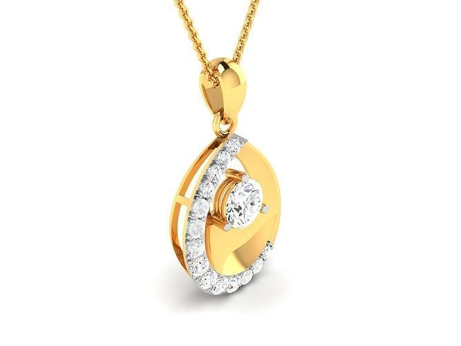 Women solitaire pendant 3dm render detail  3D print model