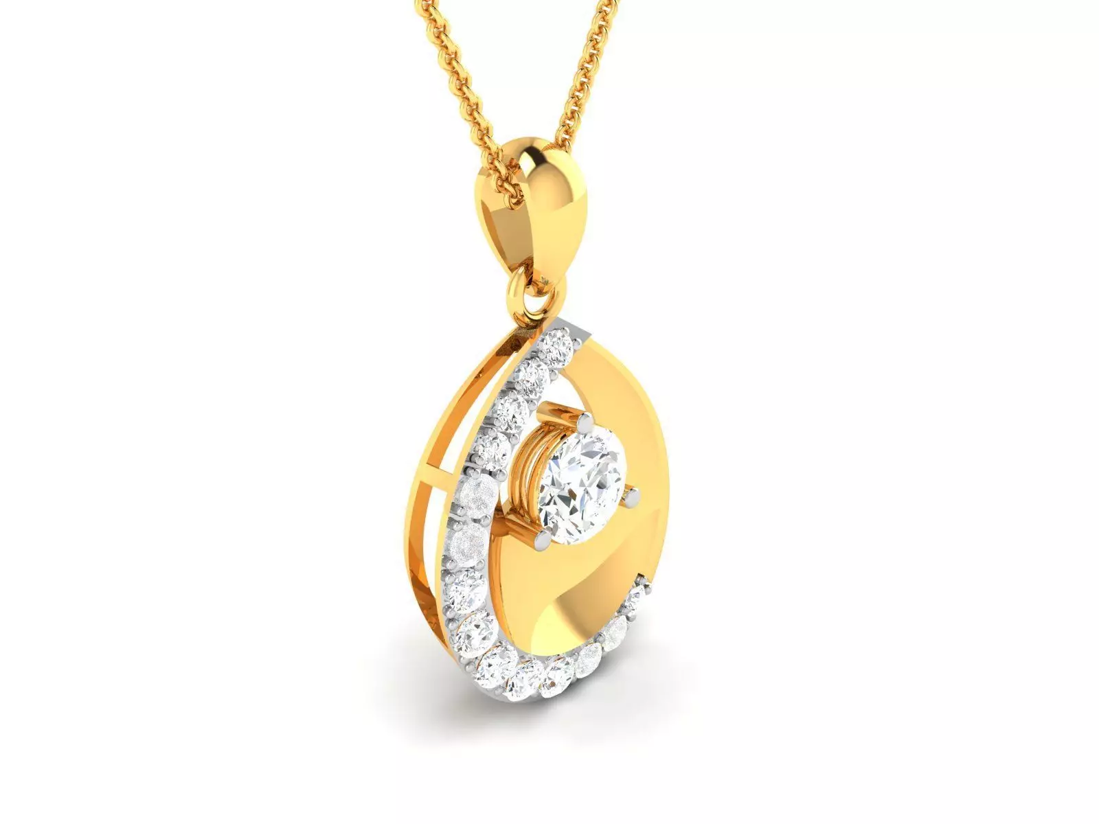 Women solitaire pendant 3dm render detail  3D print model_0