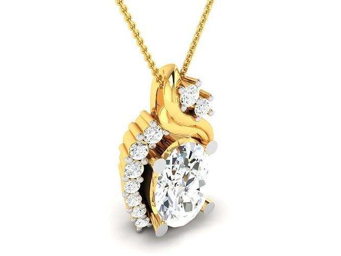 Women solitaire pendant 3dm render detail  3D print model