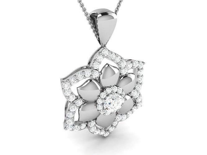 Women solitaire pendant 3dm render detail  3D print model