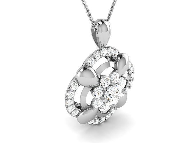 Women solitaire pendant 3dm render detail  3D print model