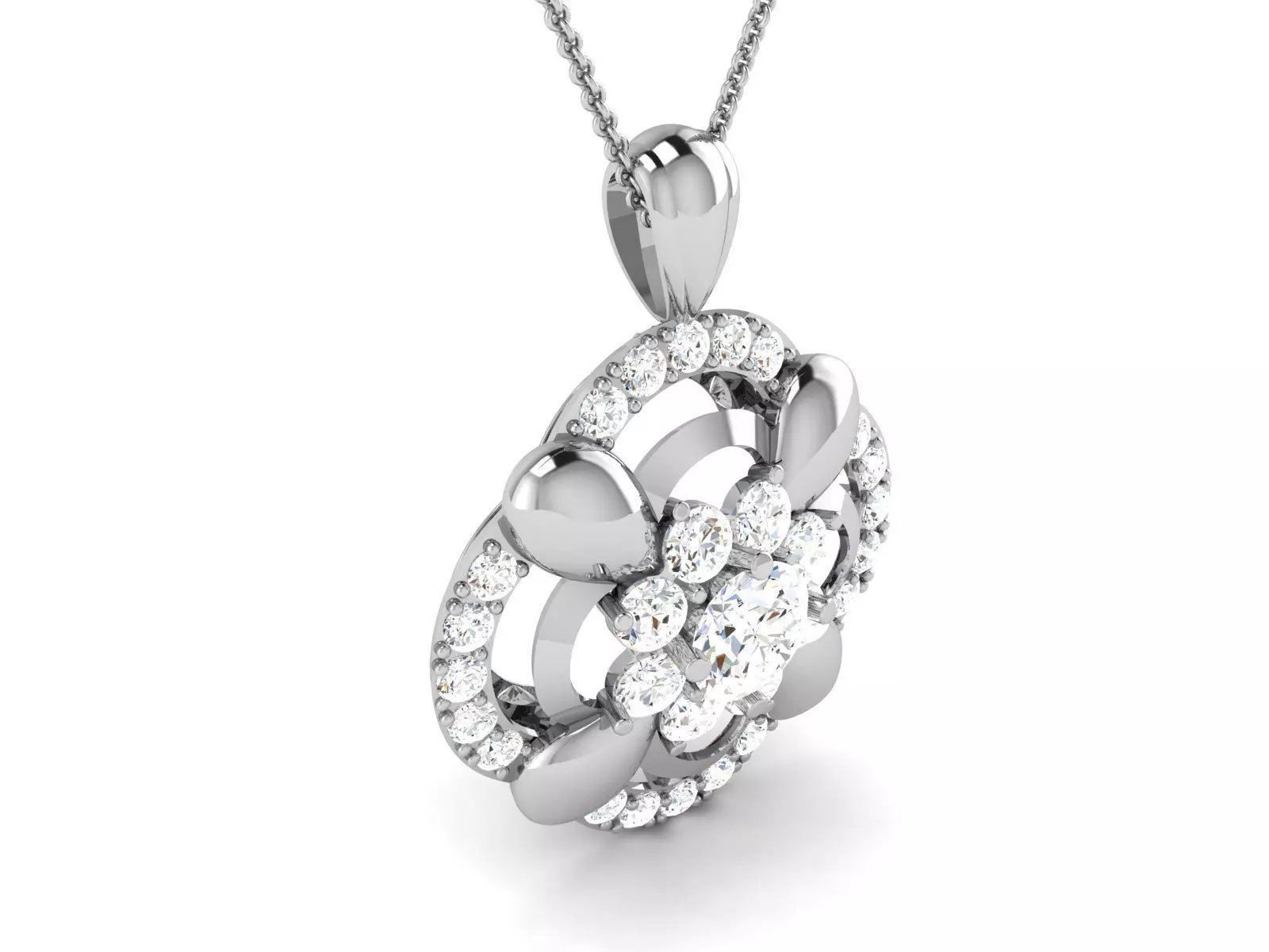 Women solitaire pendant 3dm render detail  3D print model_0