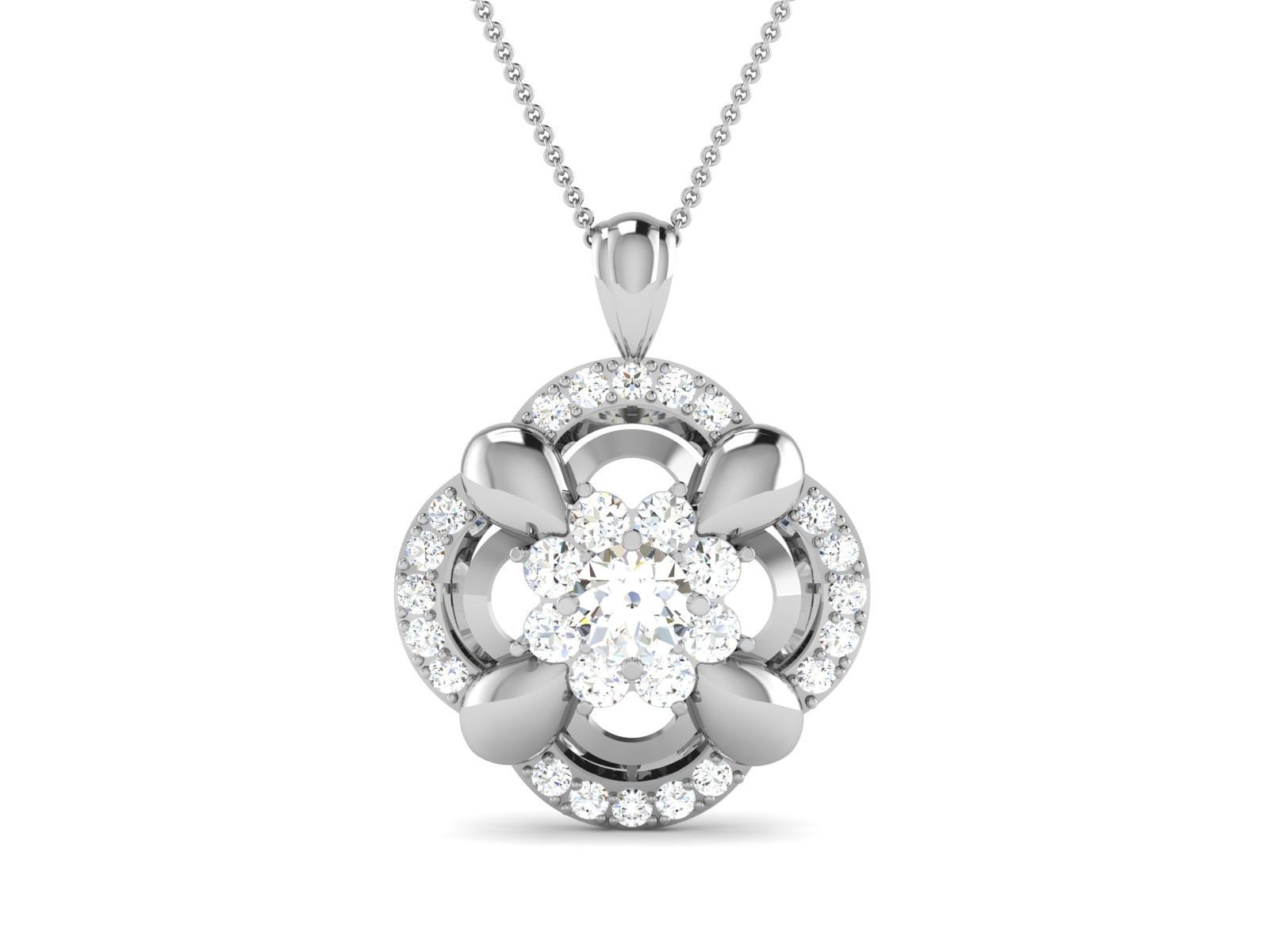 Women solitaire pendant 3dm render detail  3D print model_3