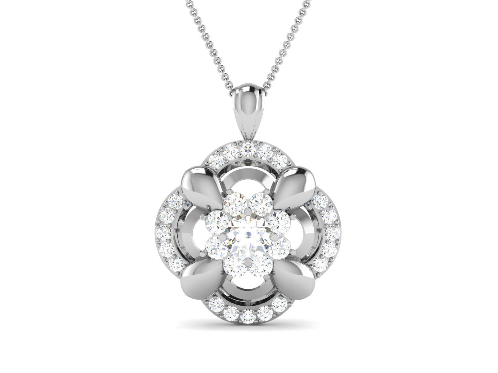 Women solitaire pendant 3dm render detail  3D print model_2