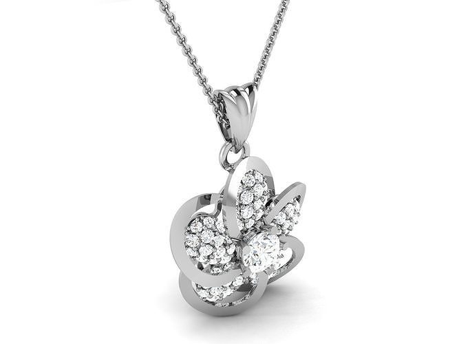 Women solitaire pendant 3dm render detail  3D print model