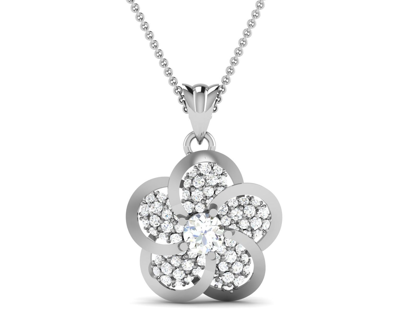 Women solitaire pendant 3dm render detail 3D print model_3