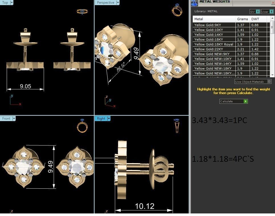Women solitaire earrings 3dm render detail 3D print model_6