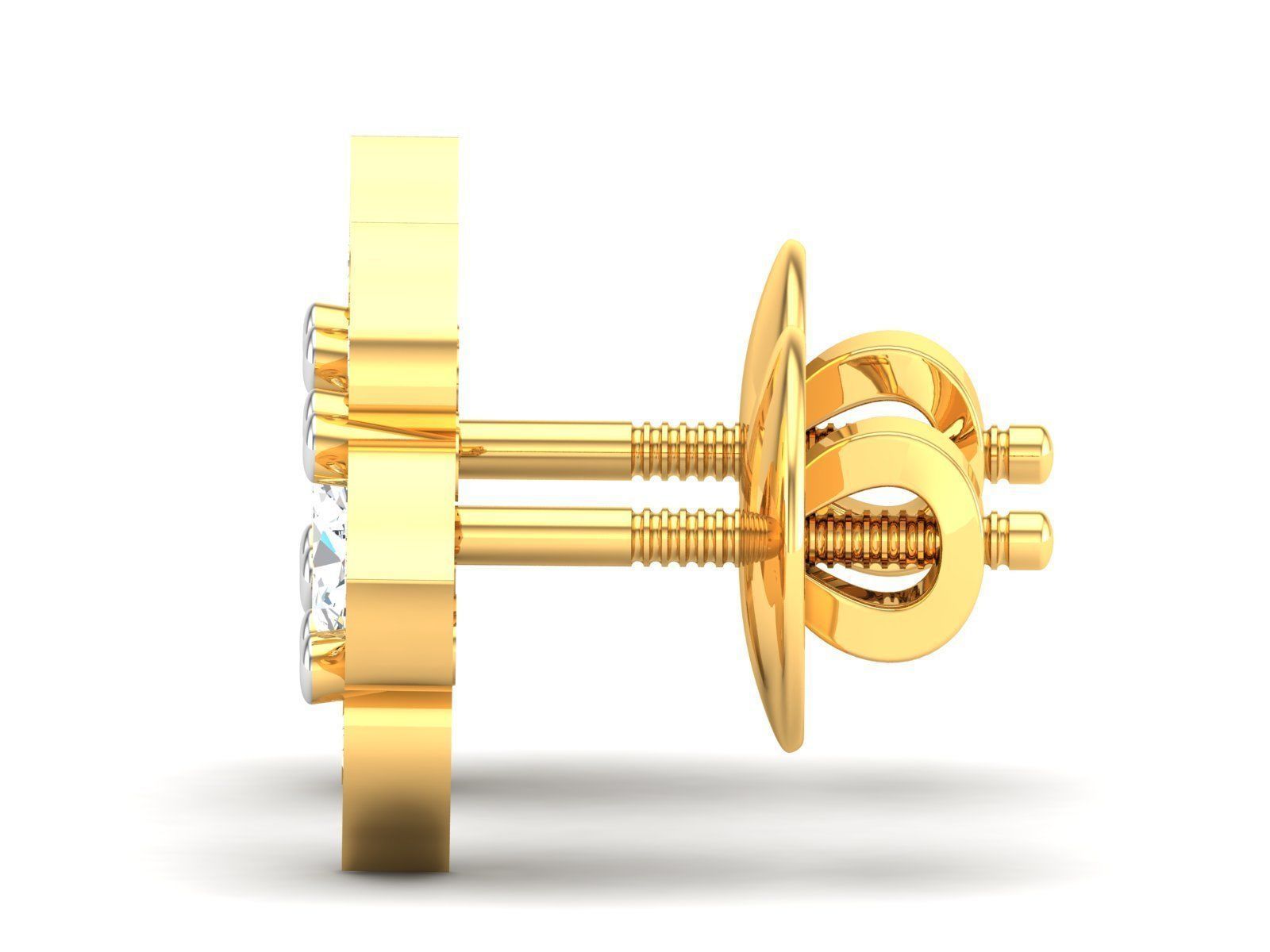 Women solitaire earrings 3dm render detail 3D print model_4