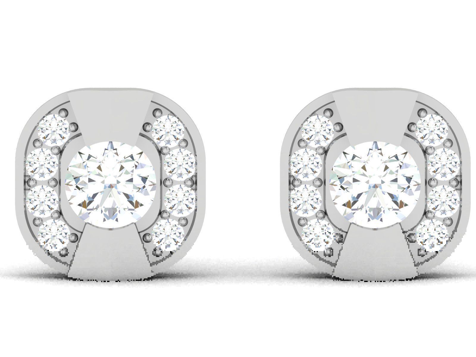 Women solitaire earrings 3dm render detail 3D print model_2