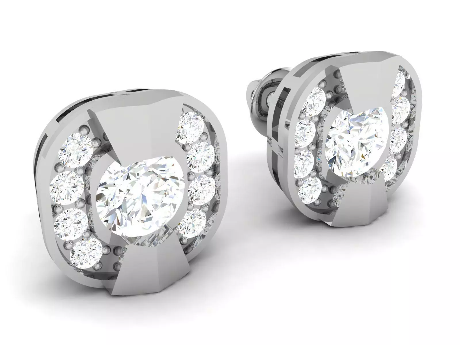 Women solitaire earrings 3dm render detail 3D print model_0