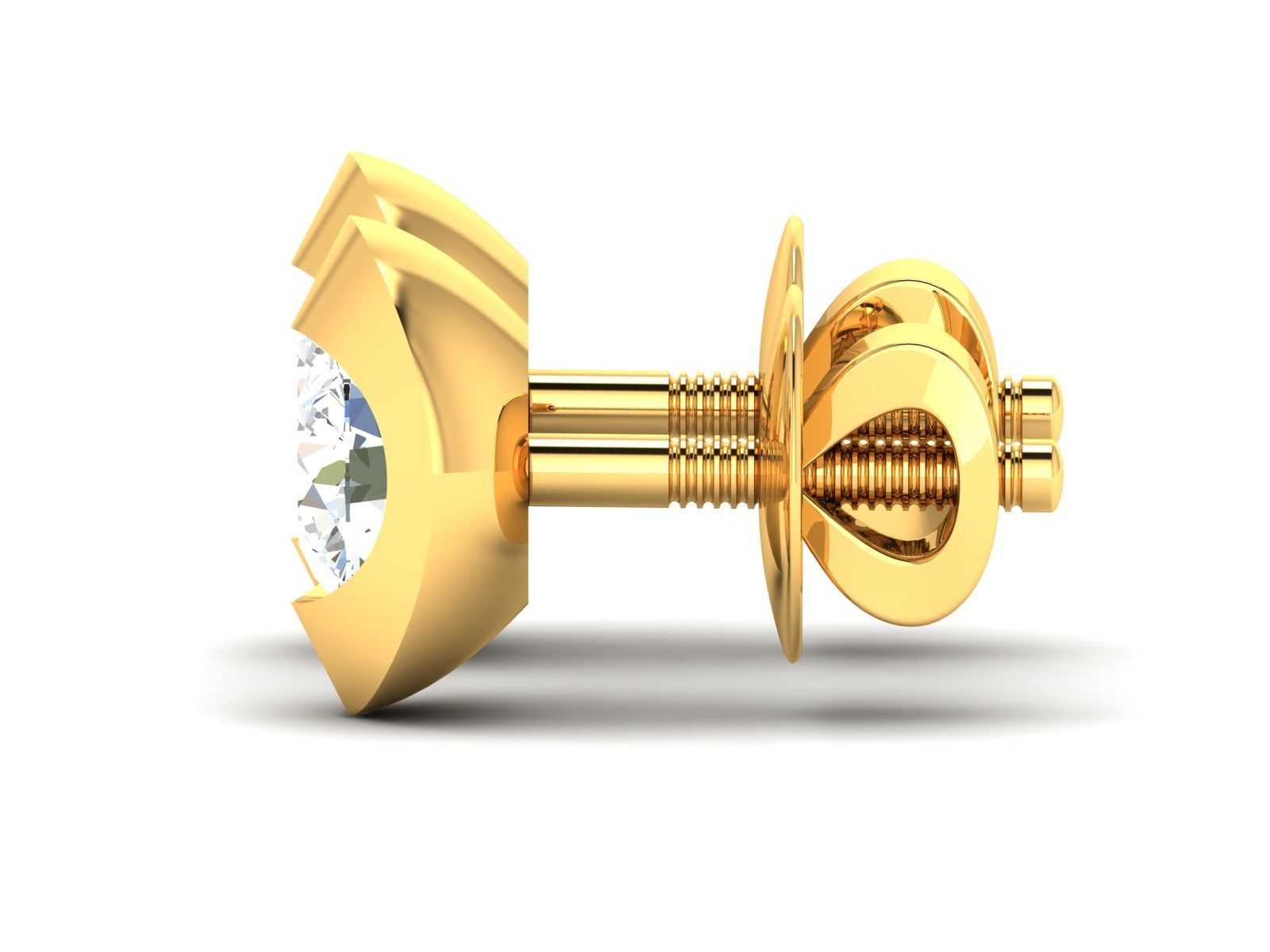 Women solitaire earrings 3dm render detail 3D print model_6