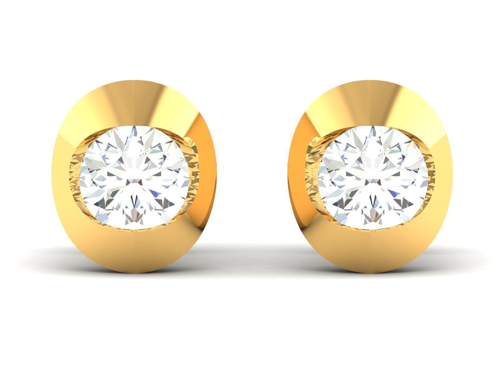 Women solitaire earrings 3dm render detail 3D print model_2