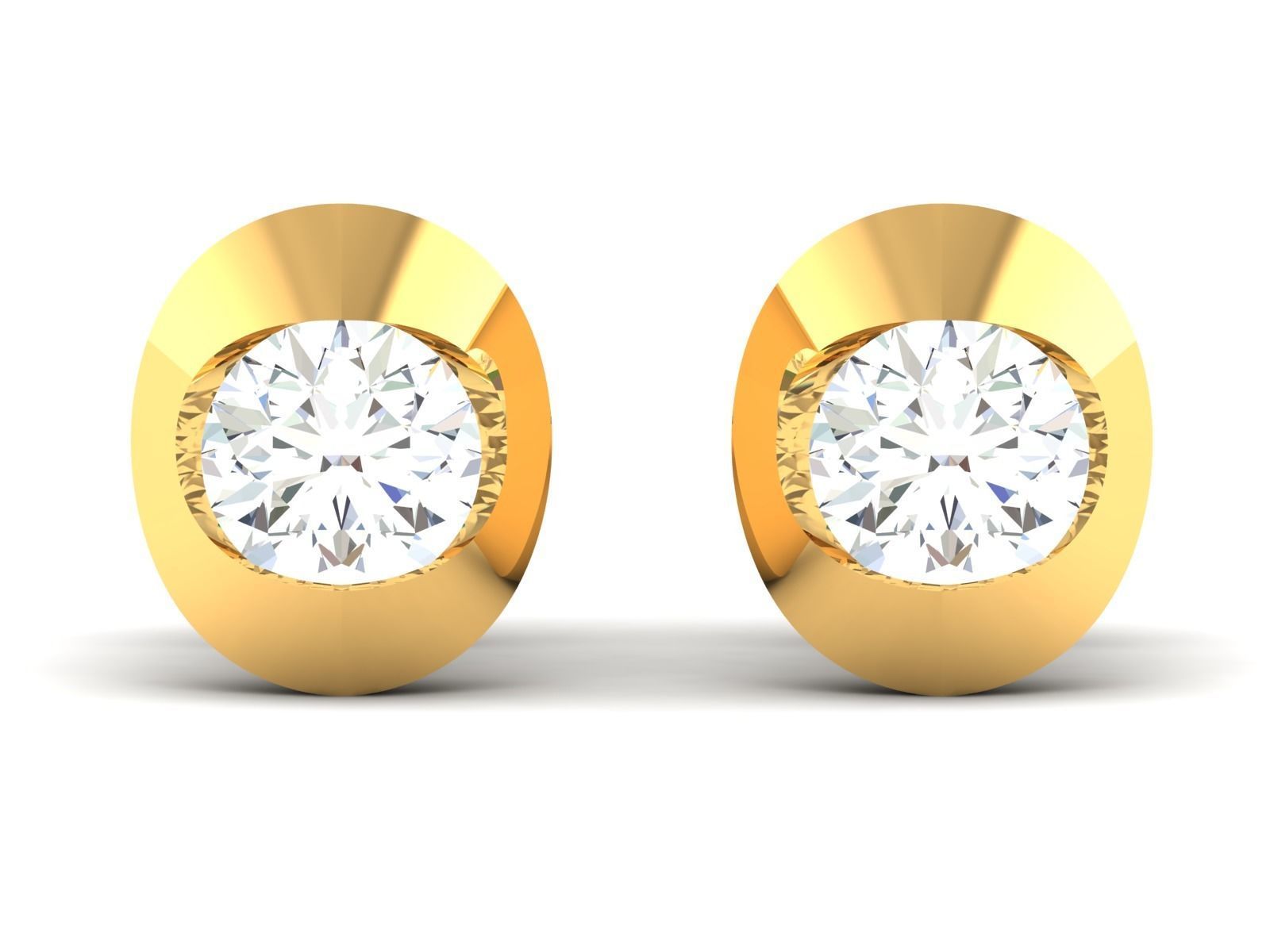 Women solitaire earrings 3dm render detail 3D print model_3