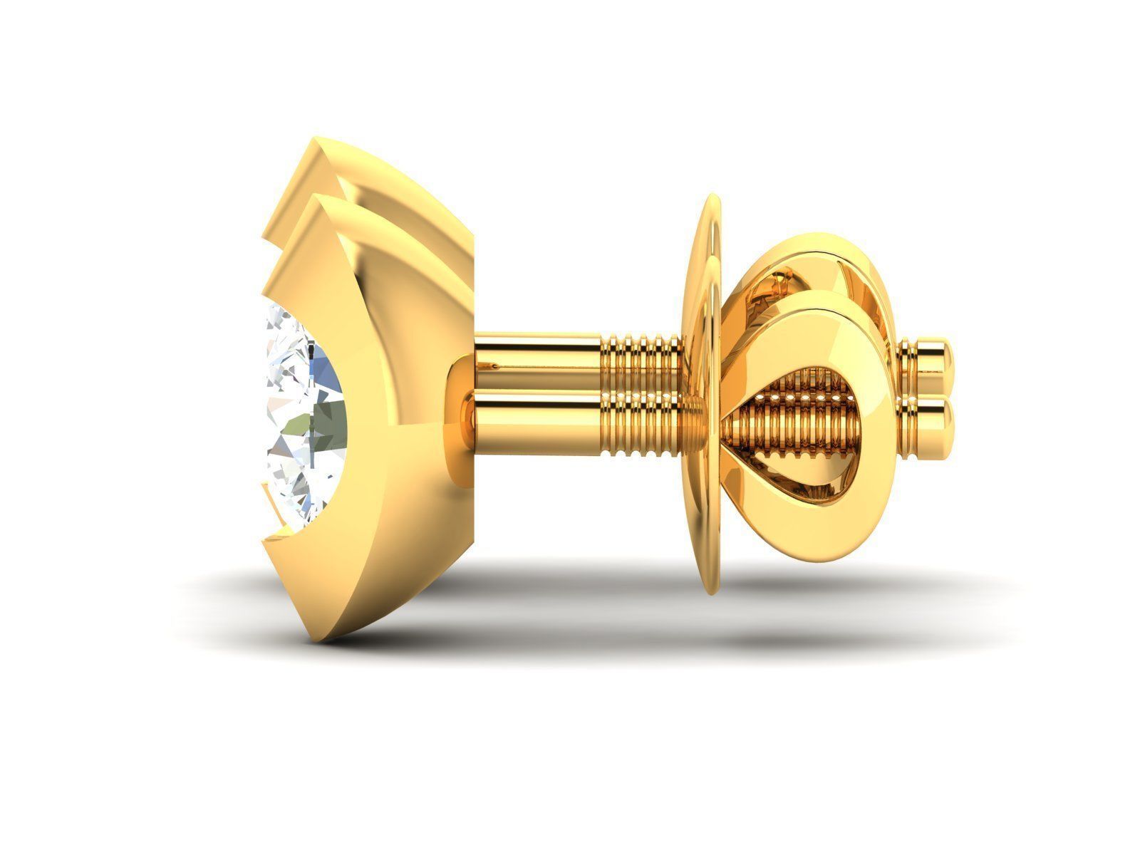 Women solitaire earrings 3dm render detail 3D print model_4