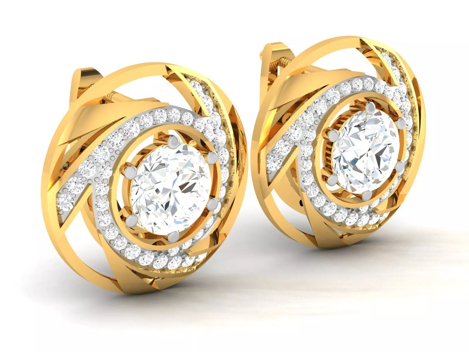 Women solitaire earrings 3dm render detail 3D print model_0