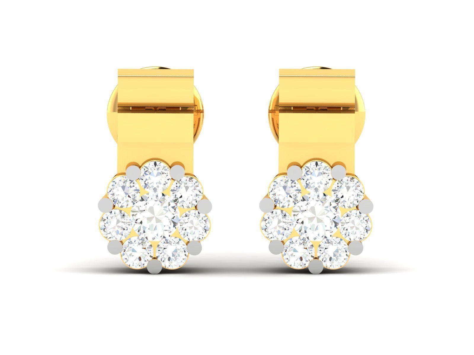 Women solitaire earrings 3dm render detail 3D print model_2