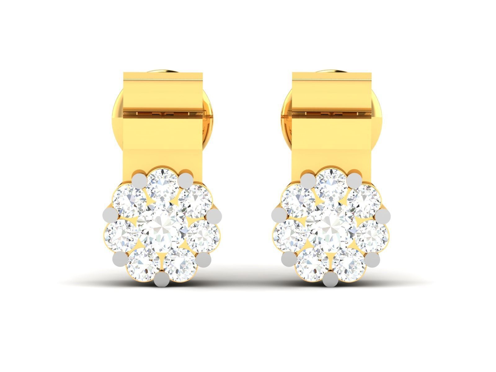 Women solitaire earrings 3dm render detail 3D print model_3