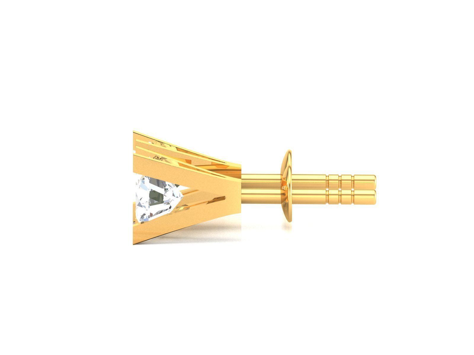 Women solitaire earrings 3dm render detail 3D print model_4