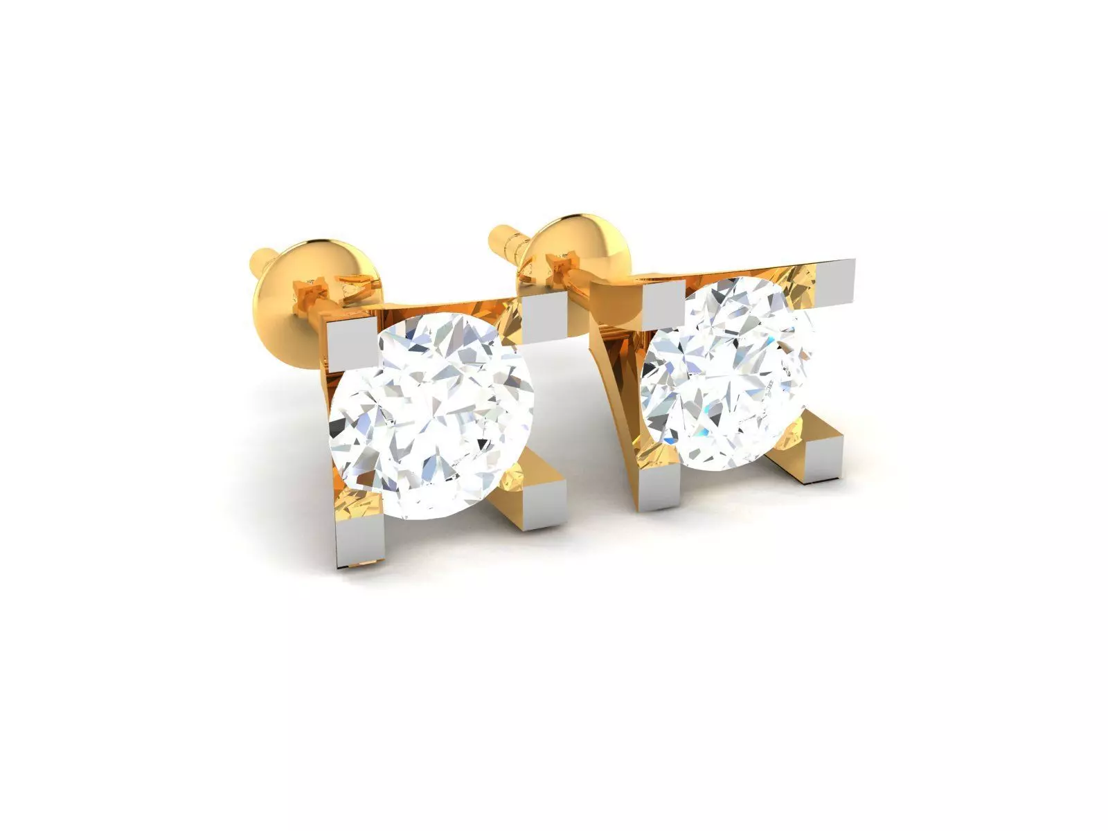 Women solitaire earrings 3dm render detail 3D print model_0