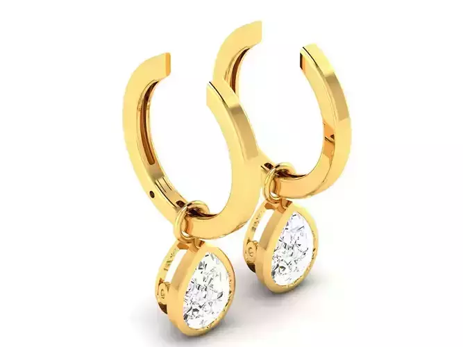 Women solitaire earrings 3dm render detail  3D print model