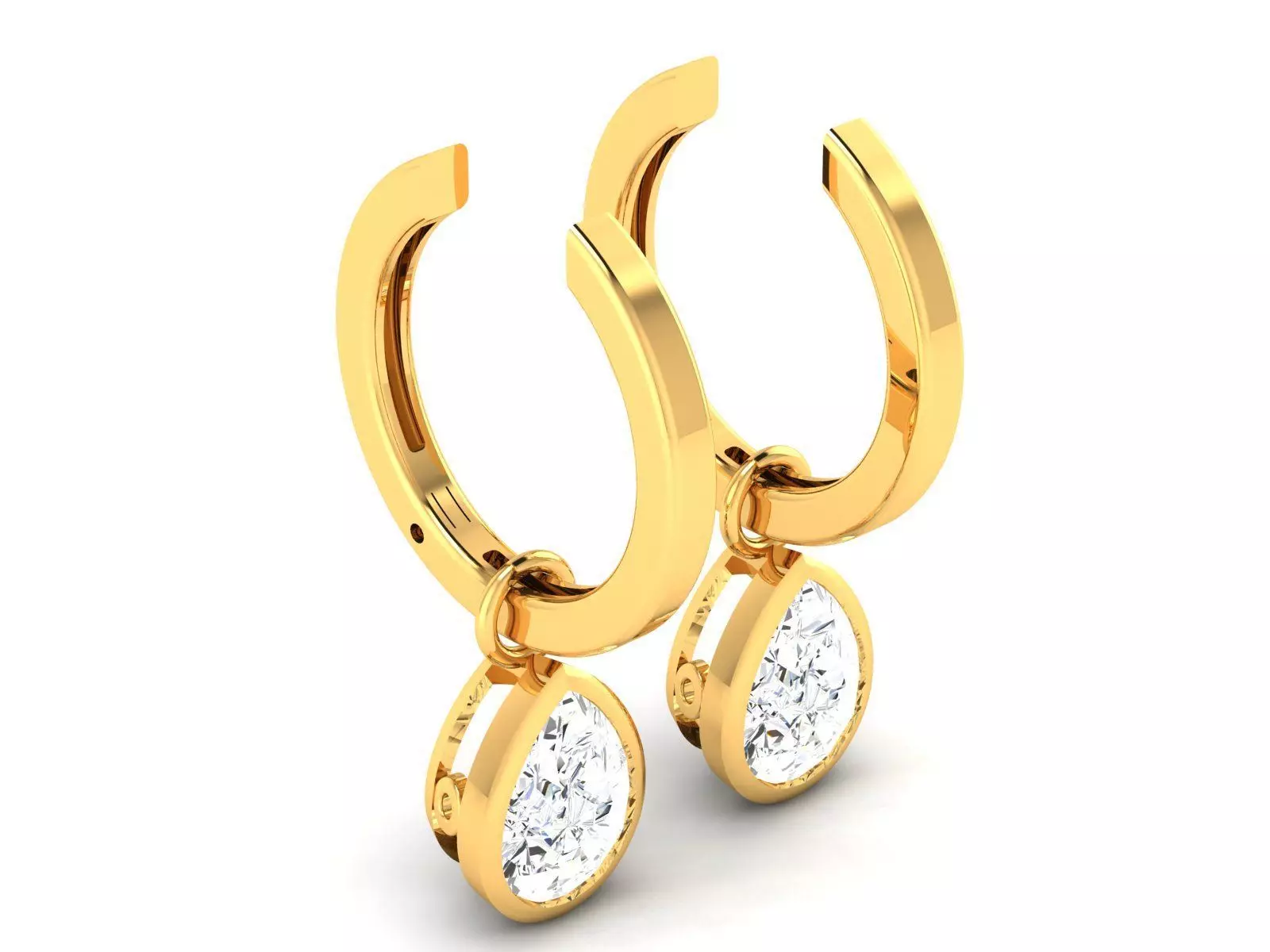 Women solitaire earrings 3dm render detail  3D print model_0