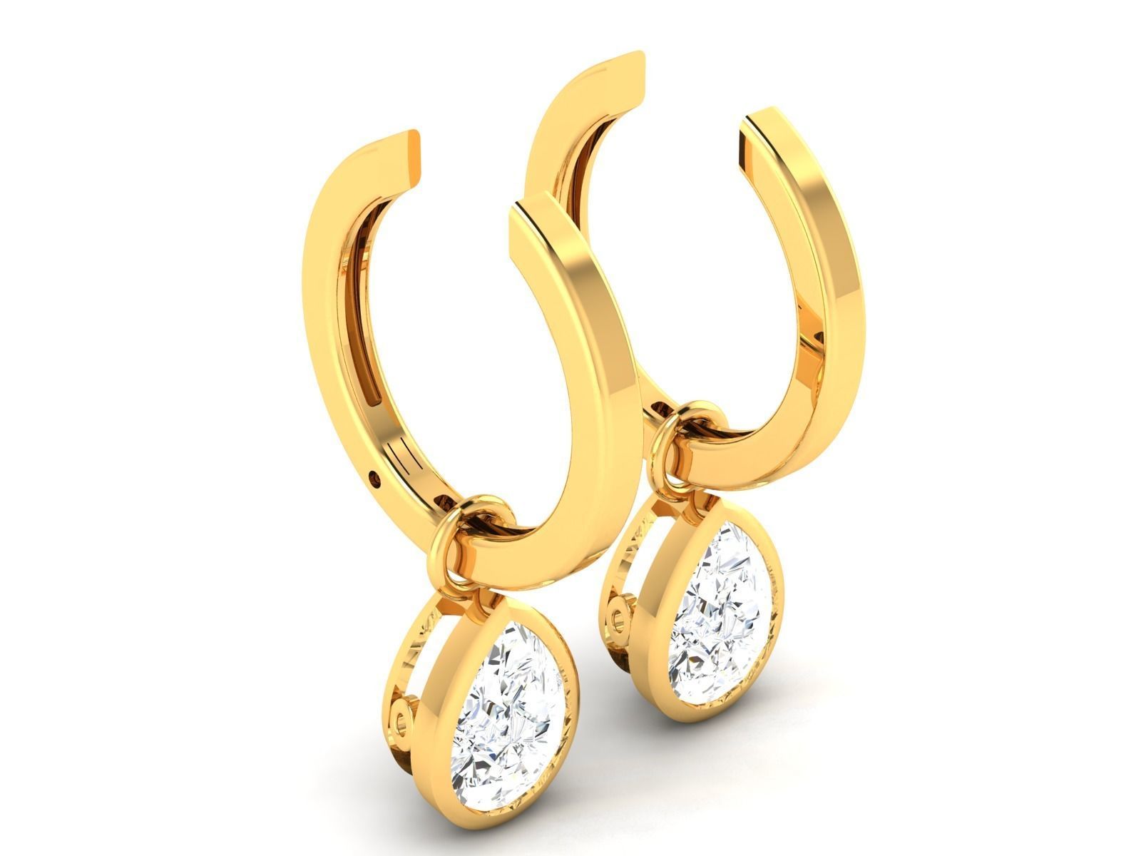 Women solitaire earrings 3dm render detail  3D print model_1