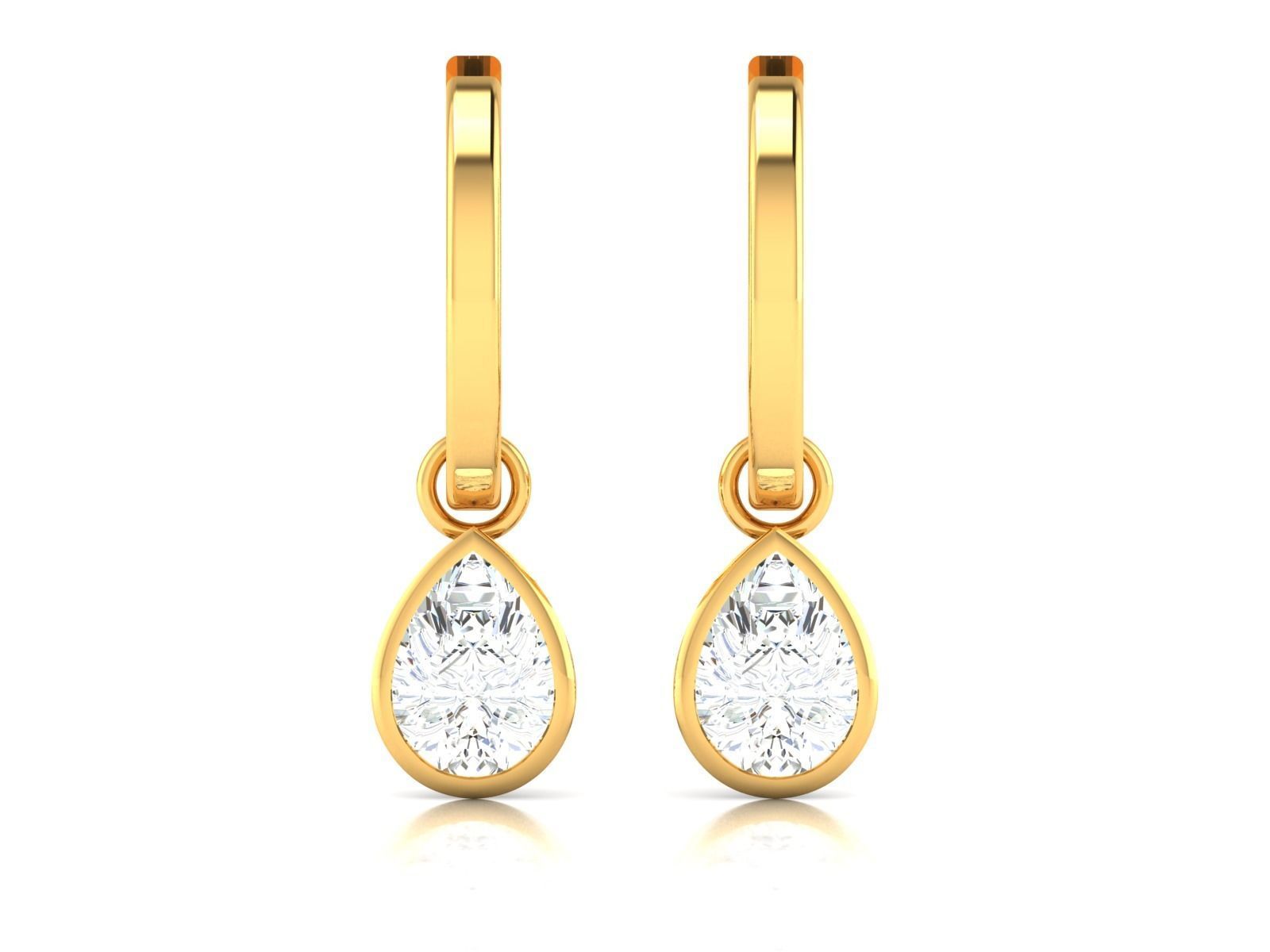 Women solitaire earrings 3dm render detail  3D print model_3