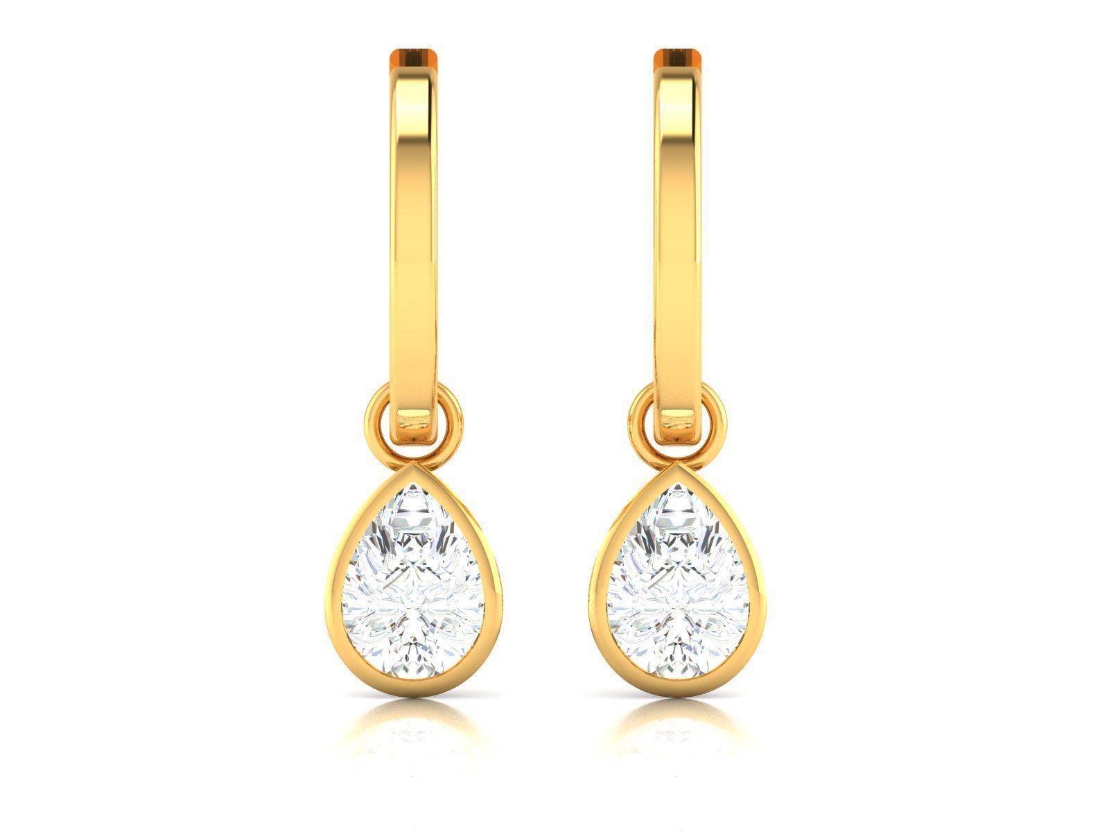Women solitaire earrings 3dm render detail  3D print model_2