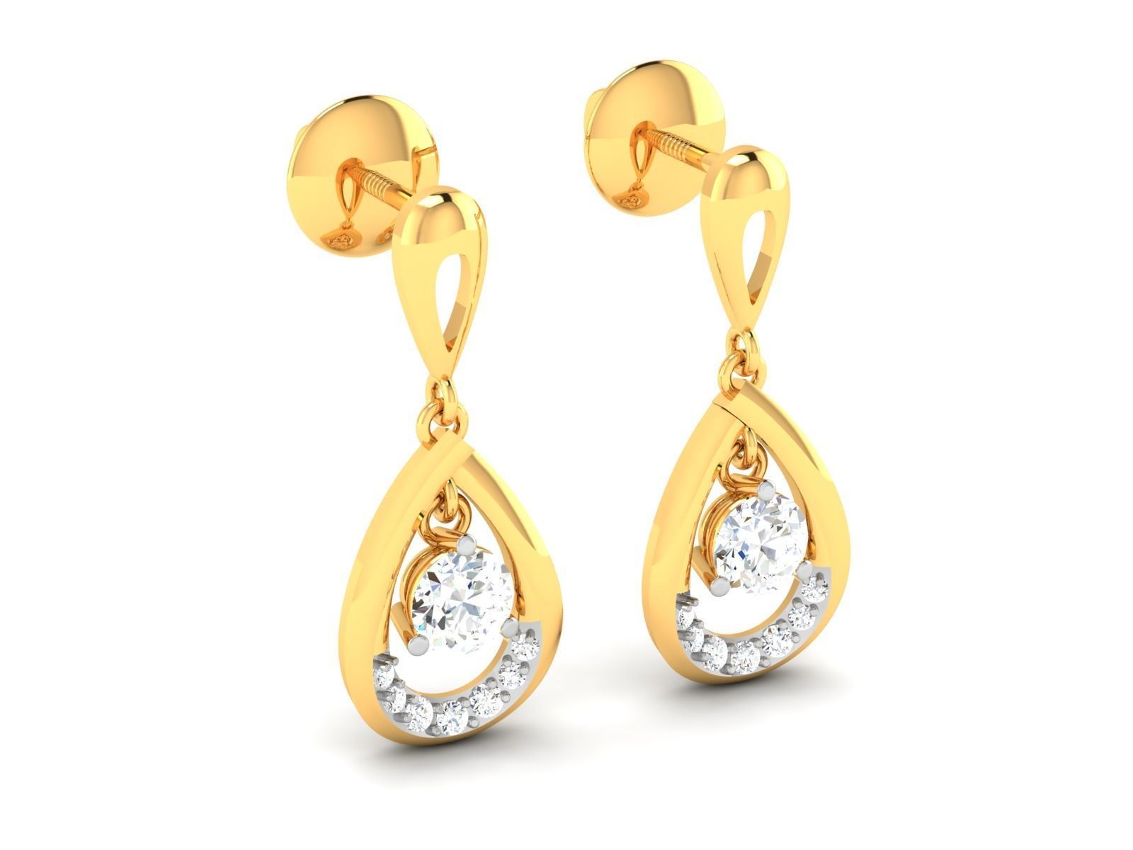 Women solitaire earrings 3dm render detail 3D print model_1