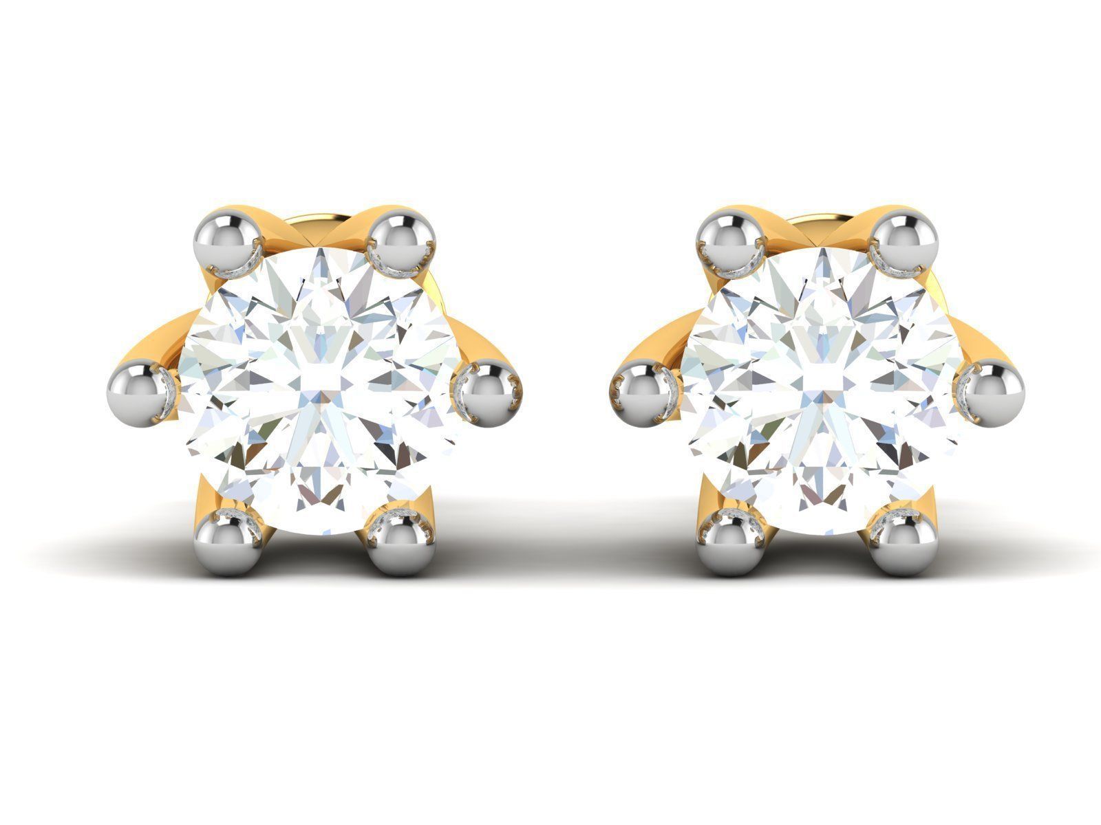 Women solitaire earrings 3dm render detail 3D print model_2