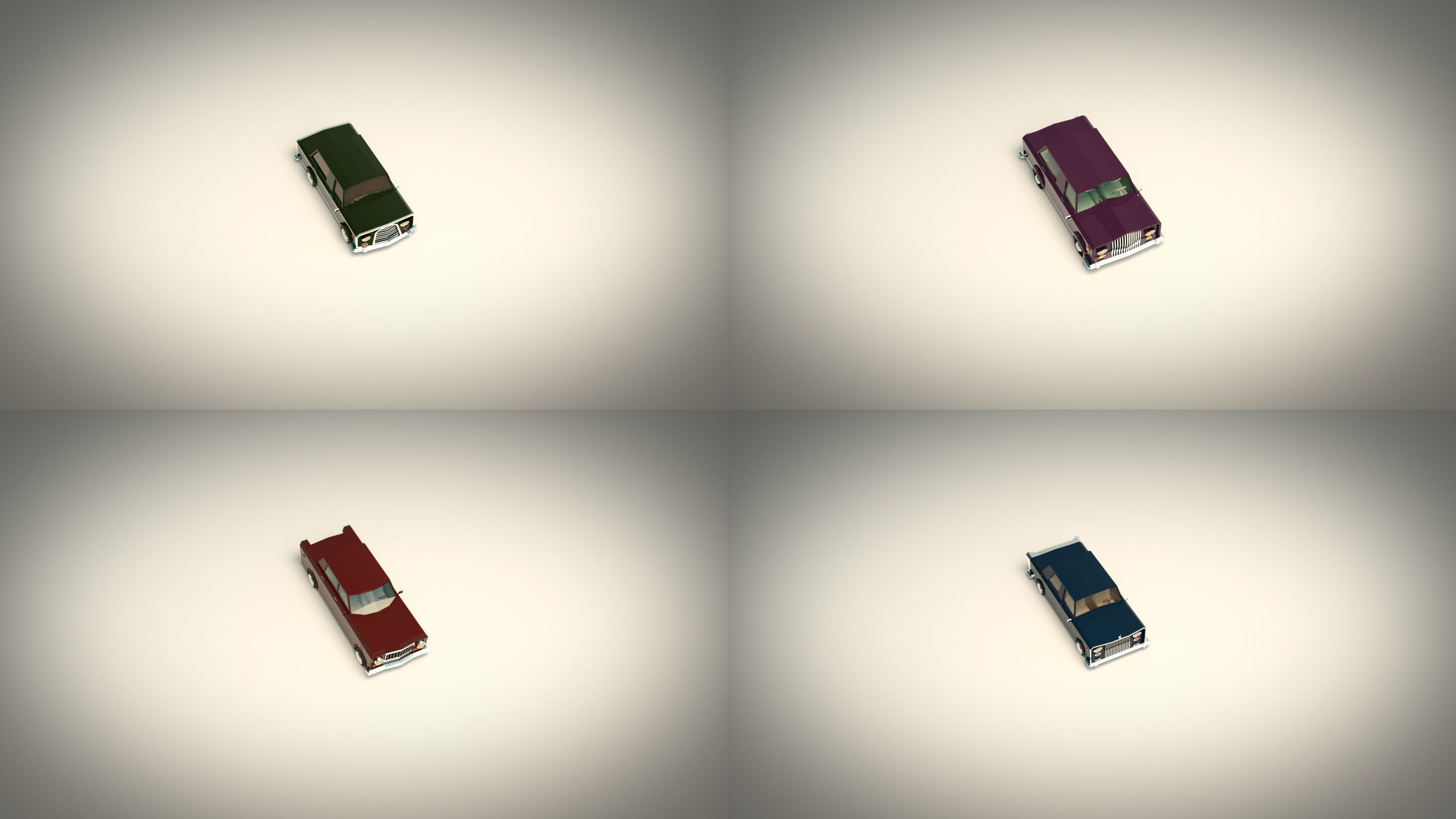 Low Poly Sedan Car Pack 02 3D Model Collection_9
