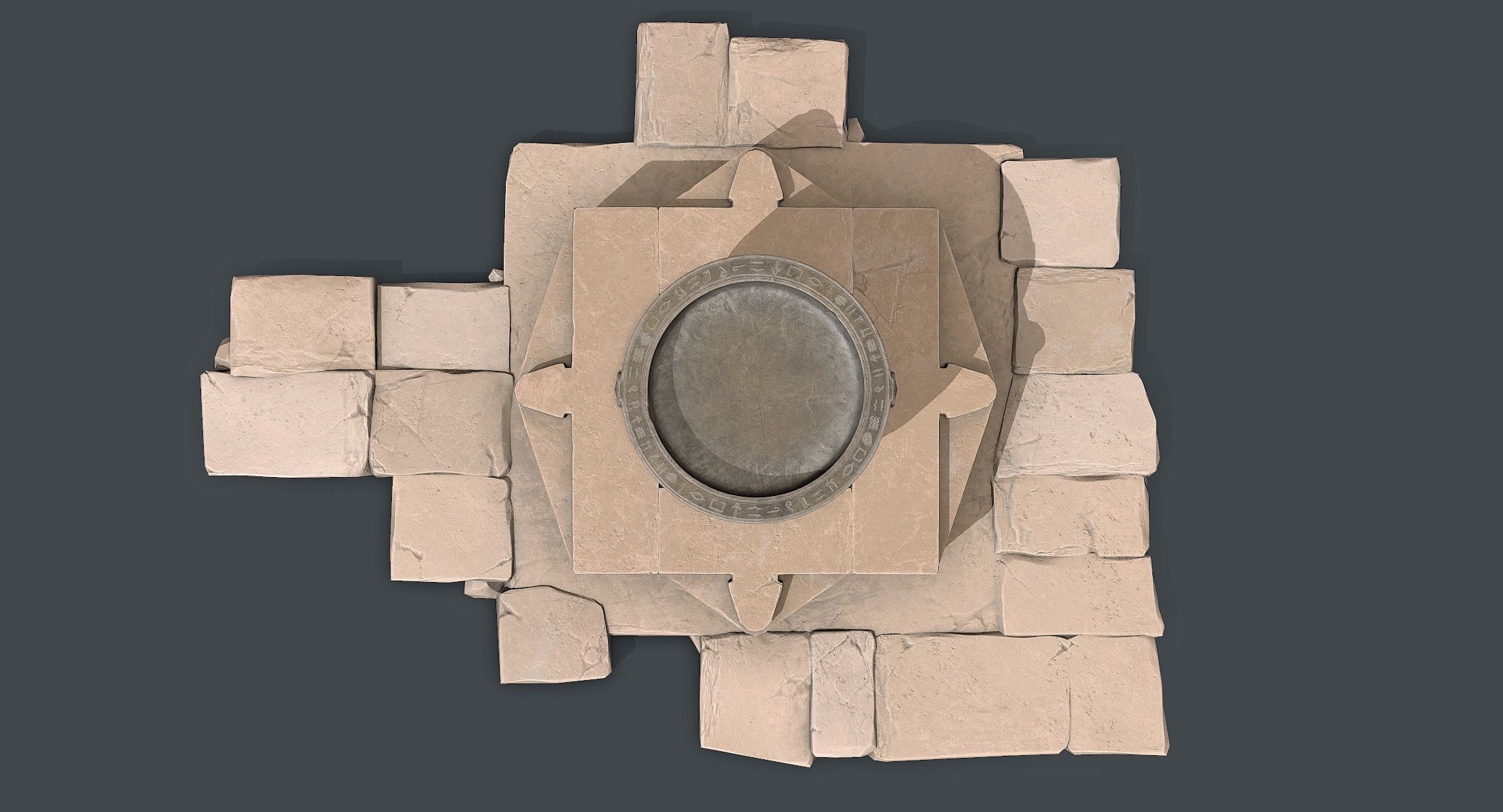 Ancient Egyptian Altar Low-poly 3D model_3