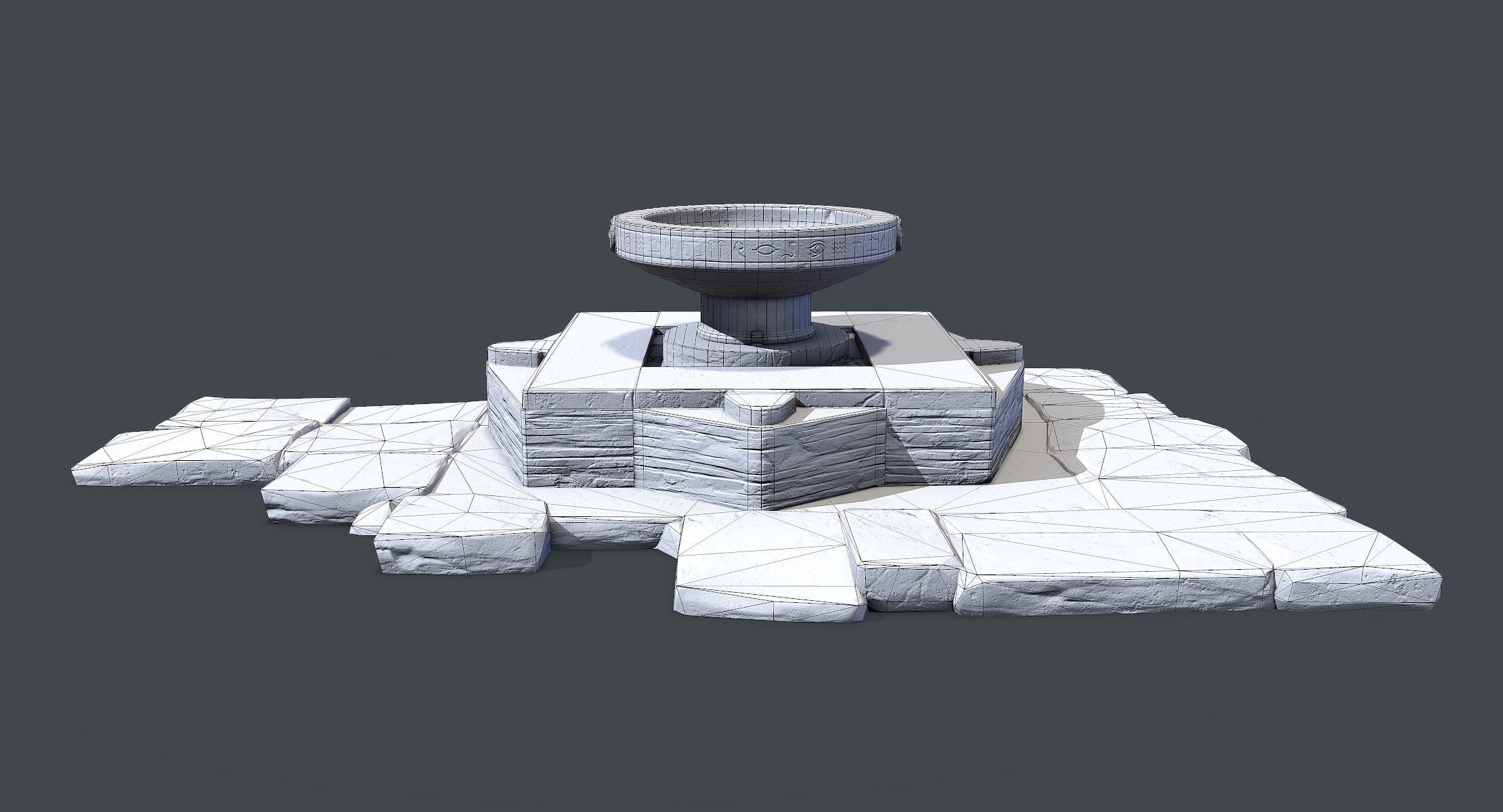 Ancient Egyptian Altar Low-poly 3D model_7