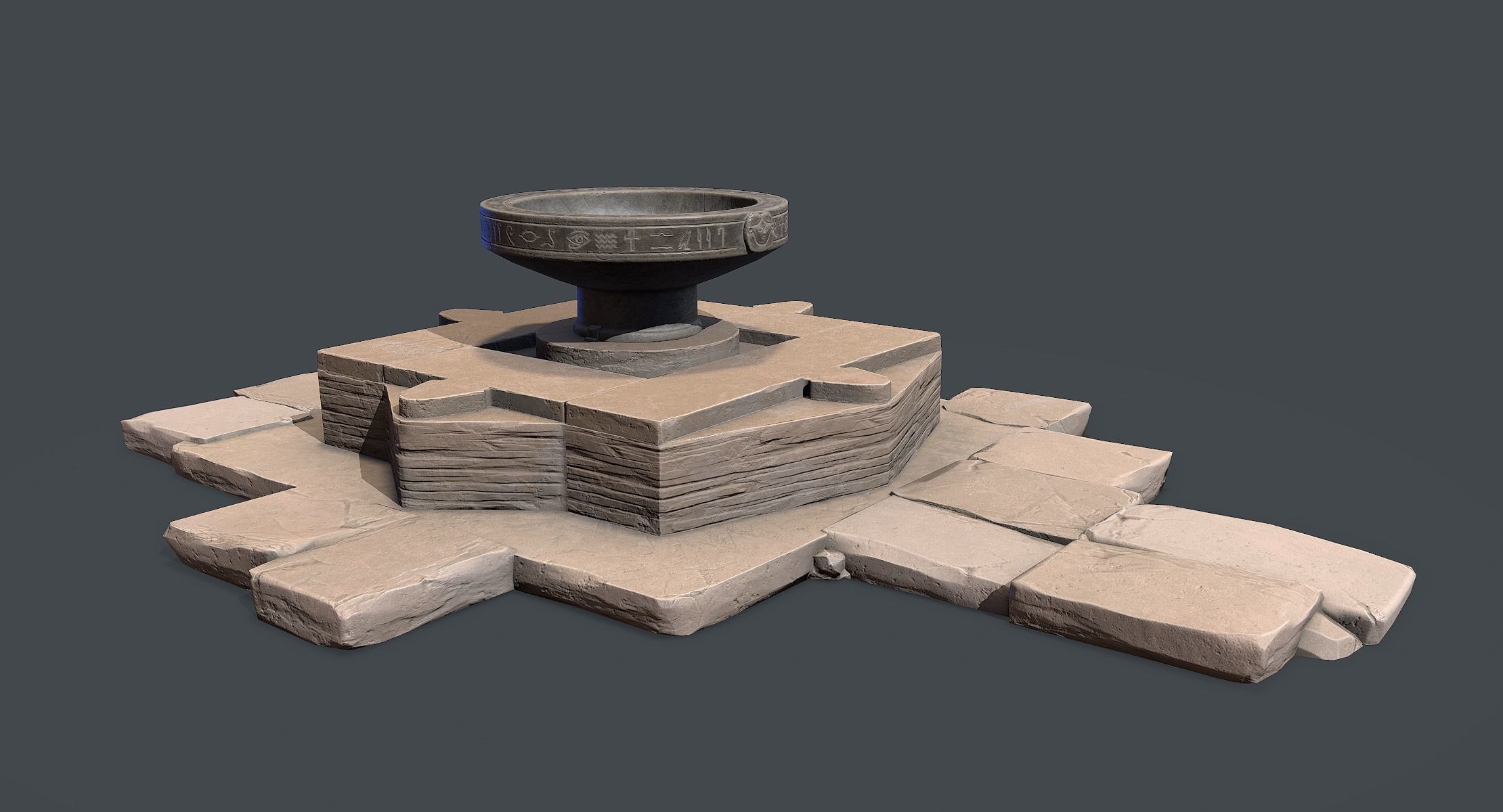 Ancient Egyptian Altar Low-poly 3D model_5