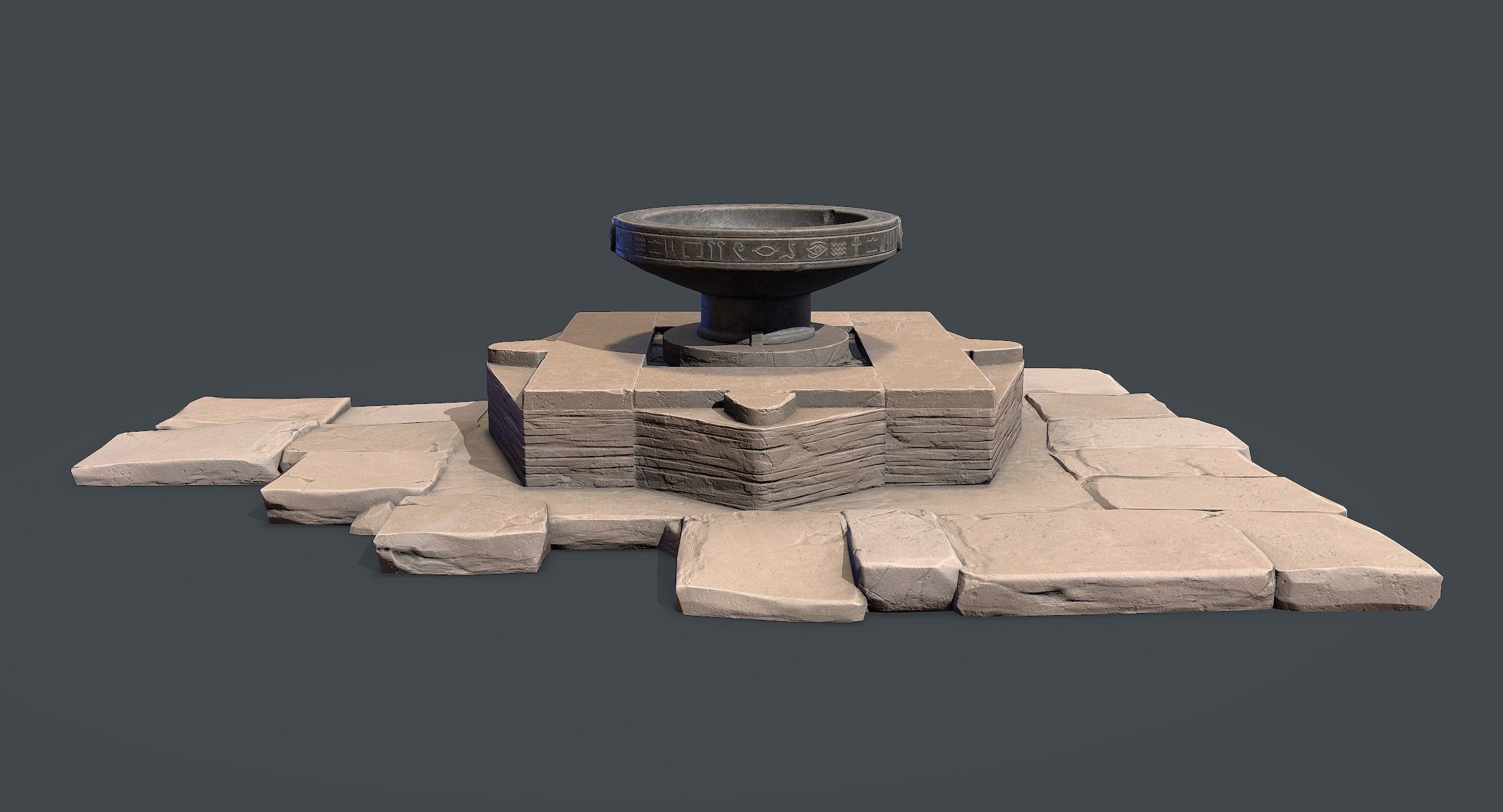 Ancient Egyptian Altar Low-poly 3D model_2