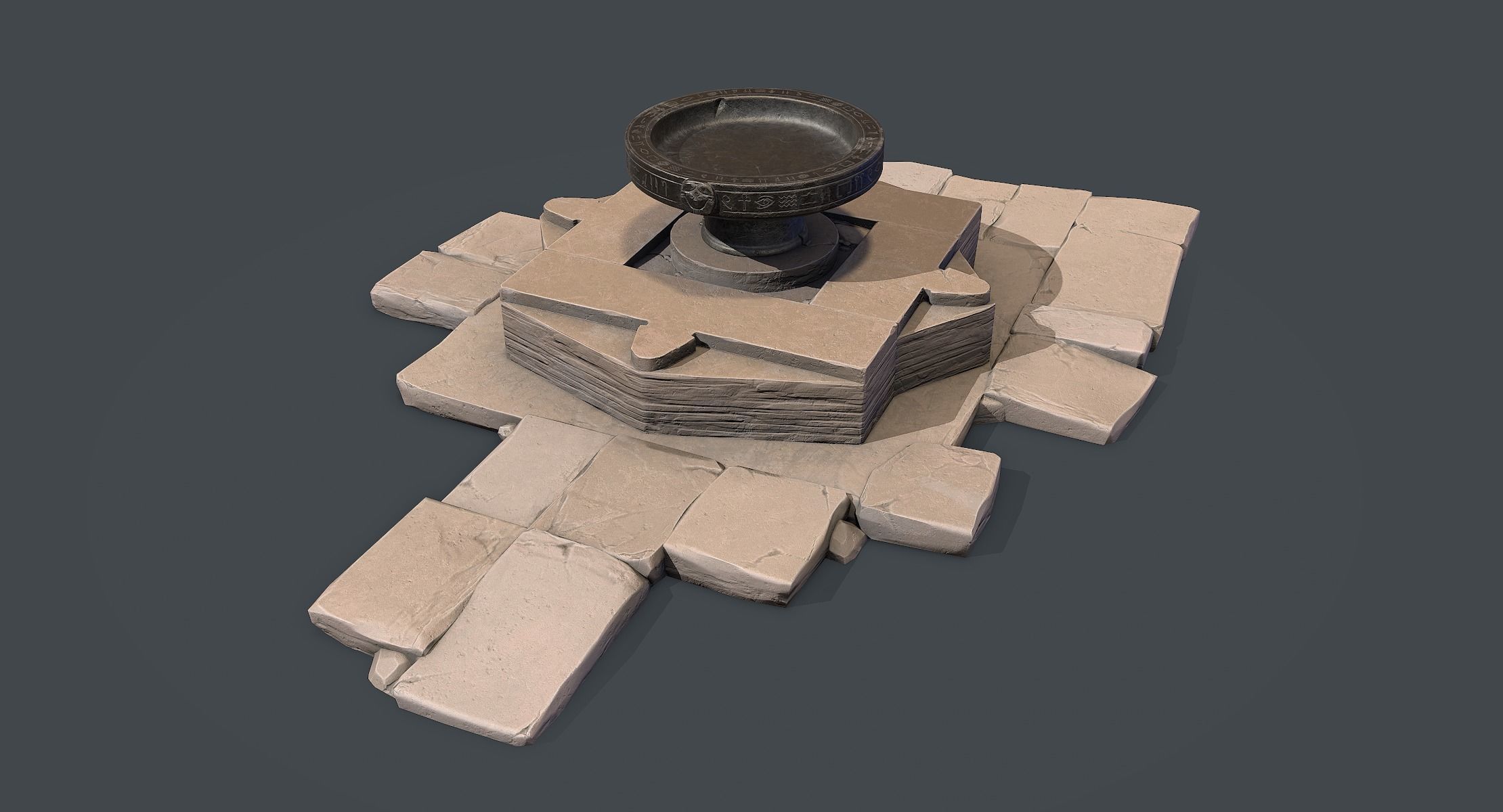Ancient Egyptian Altar Low-poly 3D model_1