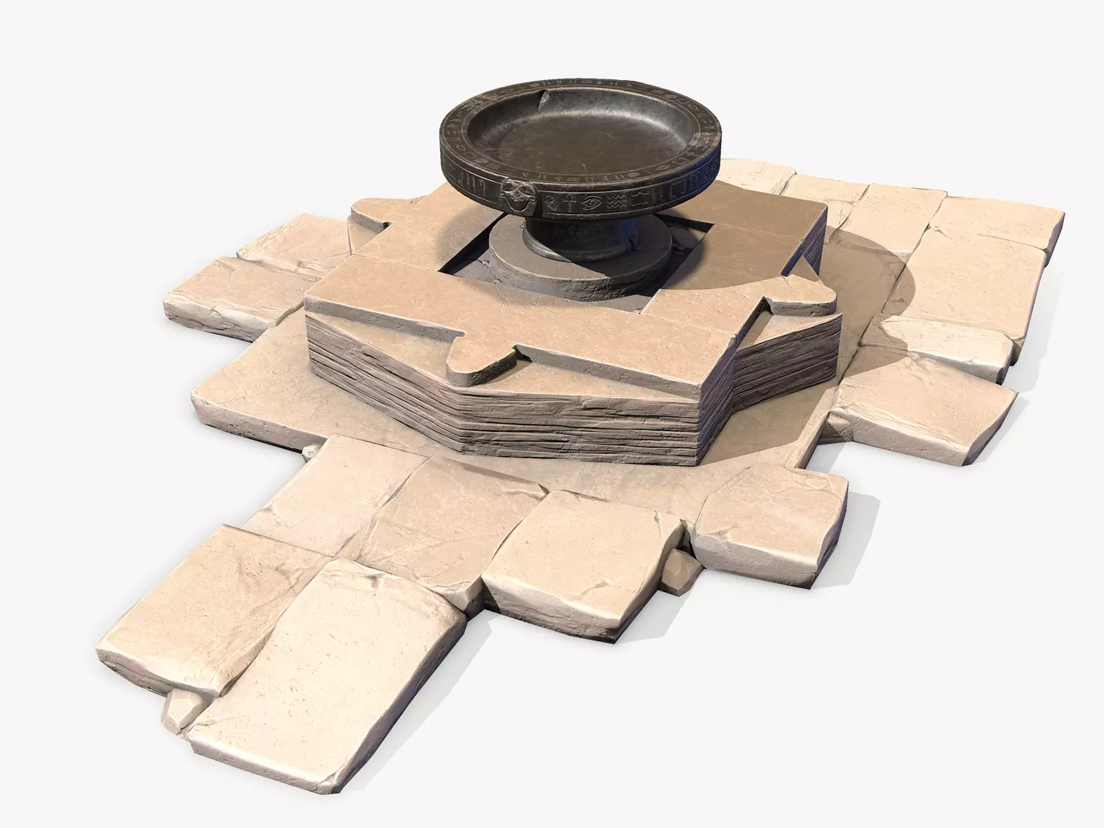 Ancient Egyptian Altar Low-poly 3D model_0