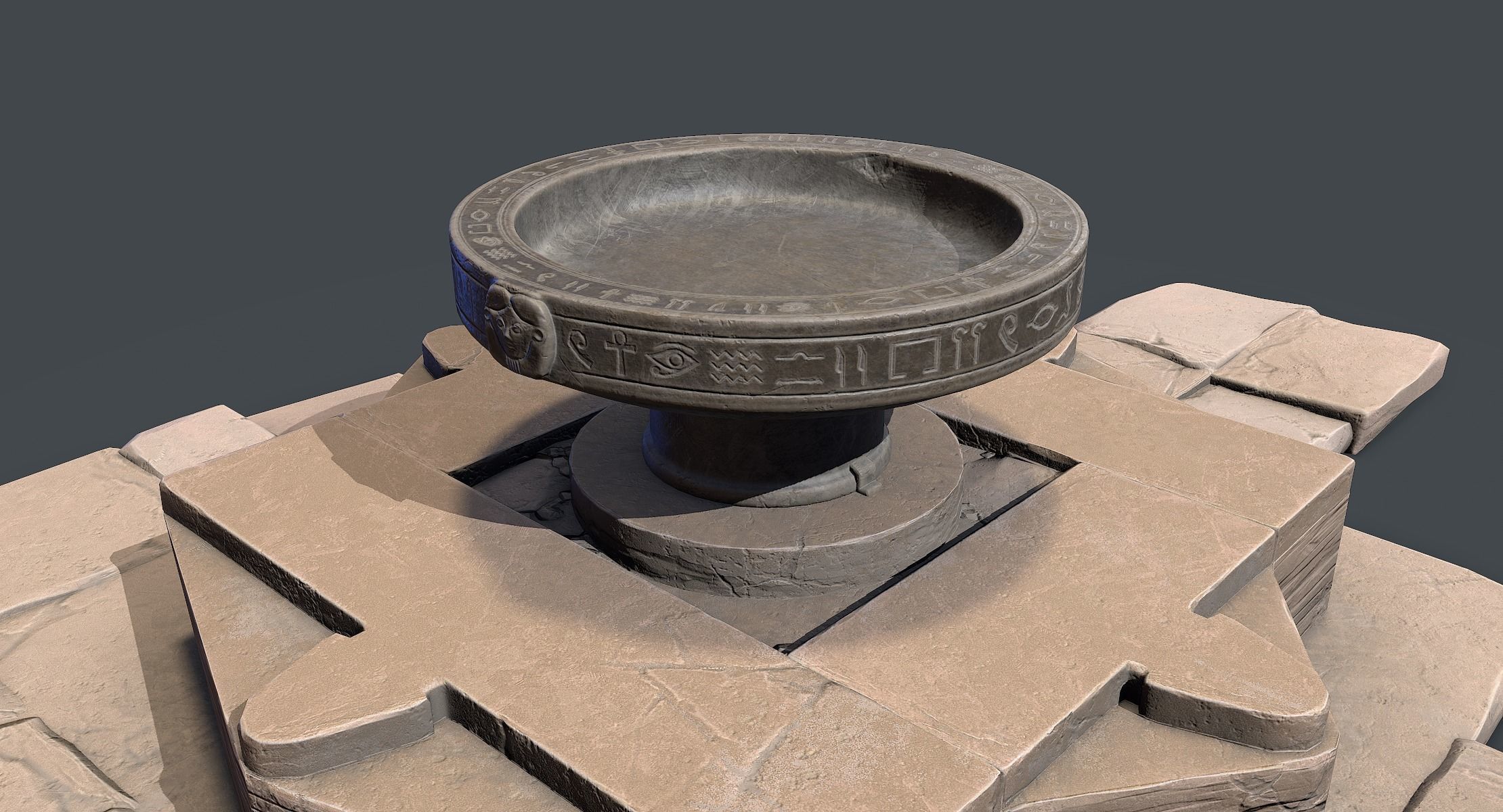 Ancient Egyptian Altar Low-poly 3D model_4