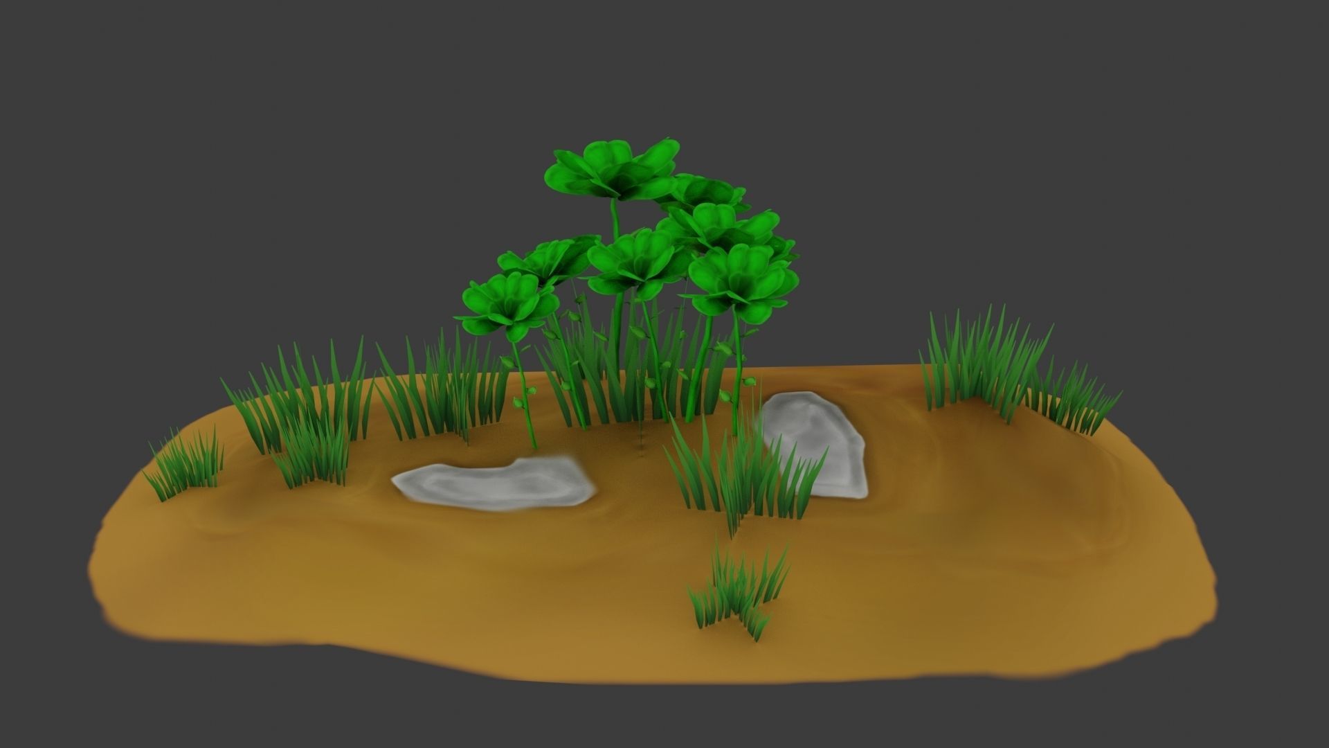 8 Stylized Flowers pack Low-poly 3D model_14