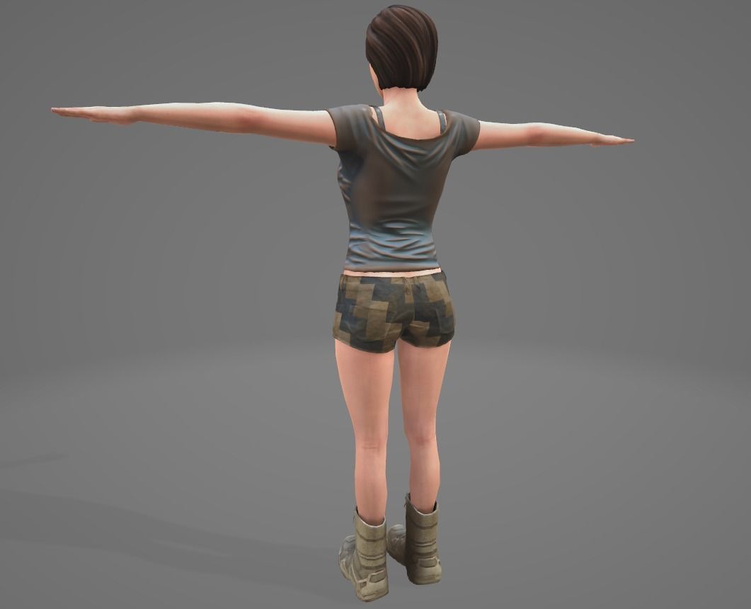 Generic Female Low-poly 3D model_2