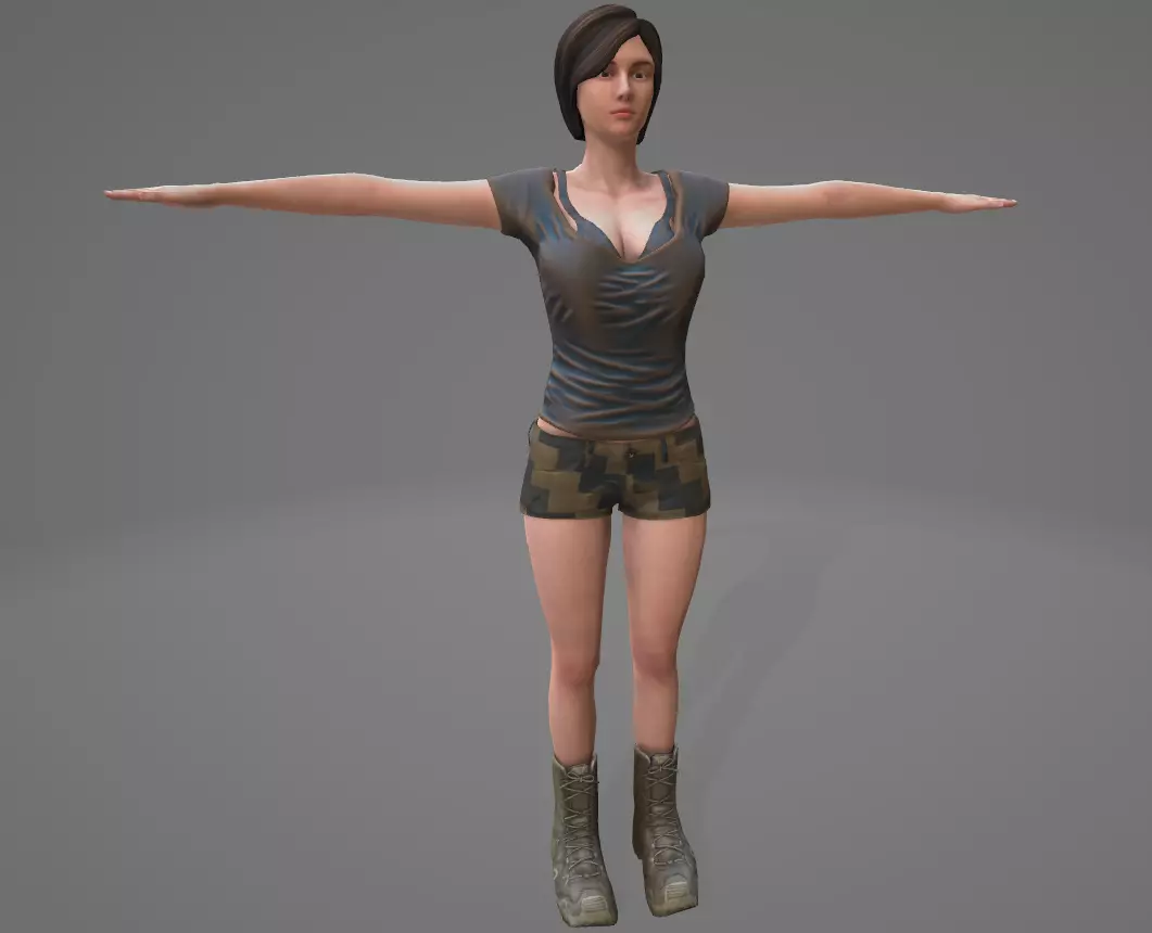Generic Female Low-poly 3D model_0