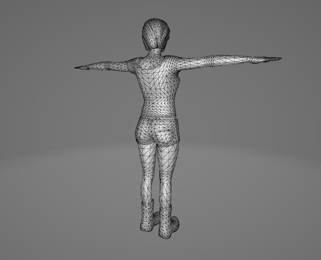 Generic Female Low-poly 3D model_4
